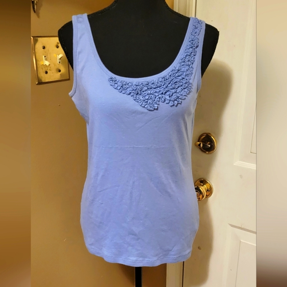 Talbots Blue 100% PIMA Cotton Tank Top, Size Medium